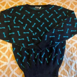Vintage  Women’s Size M City Streets Abstract Sweater